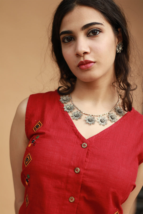 Gul Tarang | Pure Silver Necklace