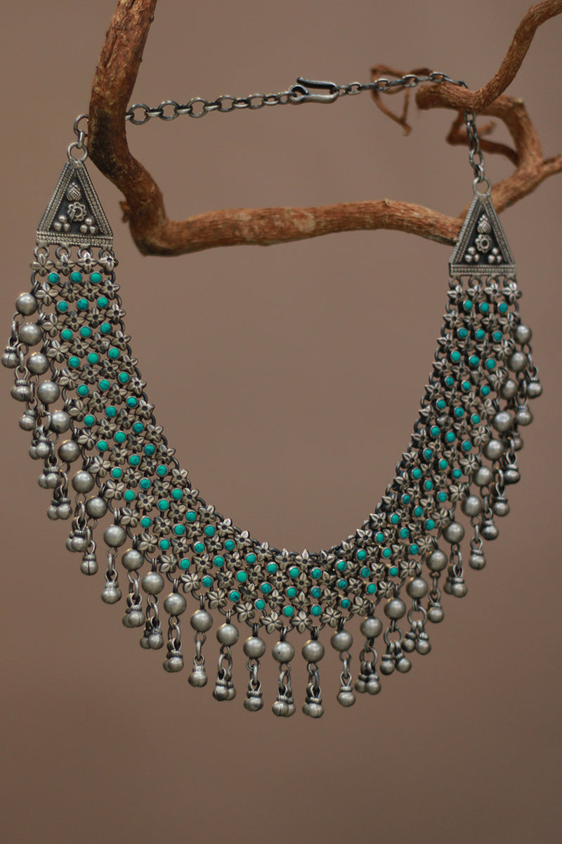 Ruhani Neel | Silver Necklace | Turquoise