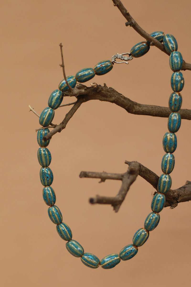 Necklace | Blue Ceramic Beads