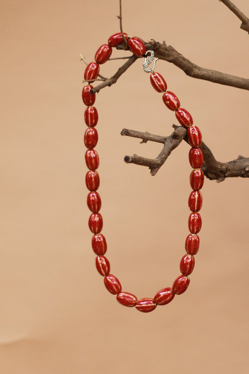 Necklace | Red Ceramic Beads