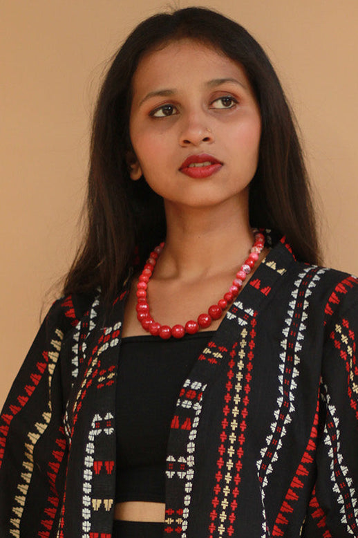 Necklace | Agate Beads | Red