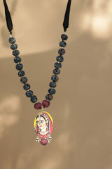 Rangili | Chindi beads necklace | Handpainted Pendant
