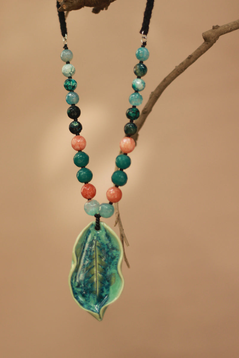 Ceramic Necklace | Teal