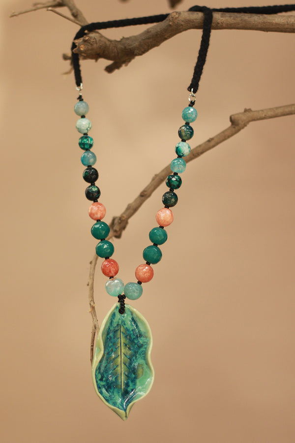 Ceramic Necklace | Teal