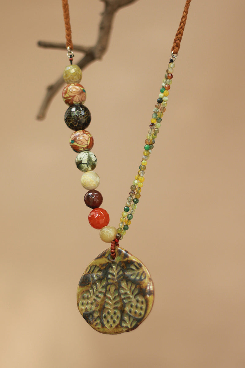 Ceramic Necklace | Green