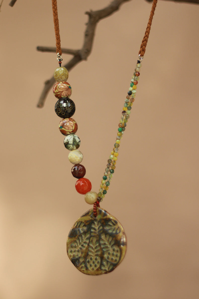 Ceramic Necklace | Green