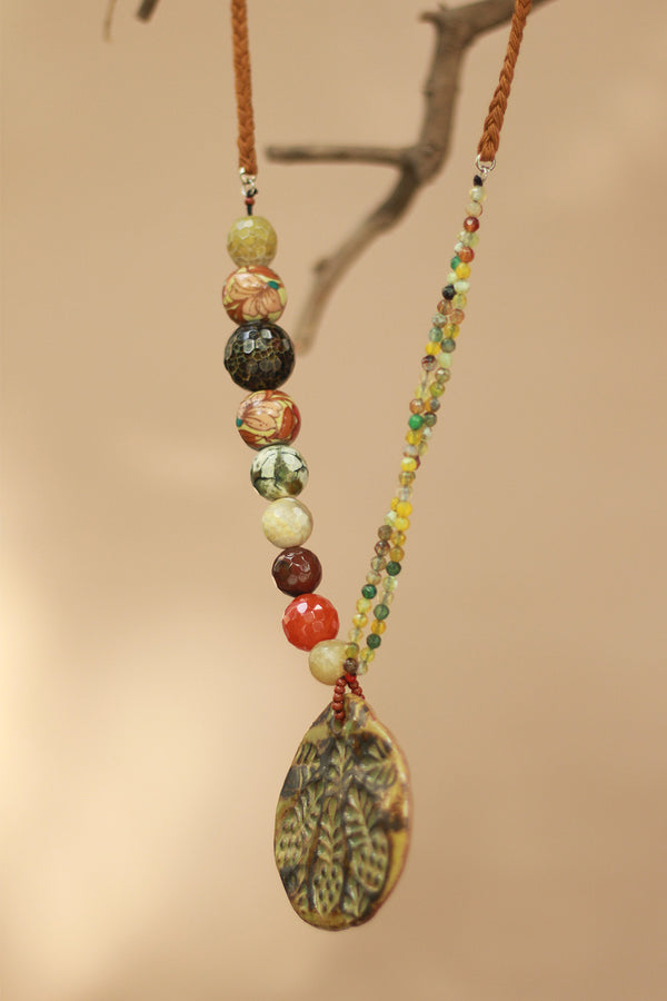 Ceramic Necklace | Green