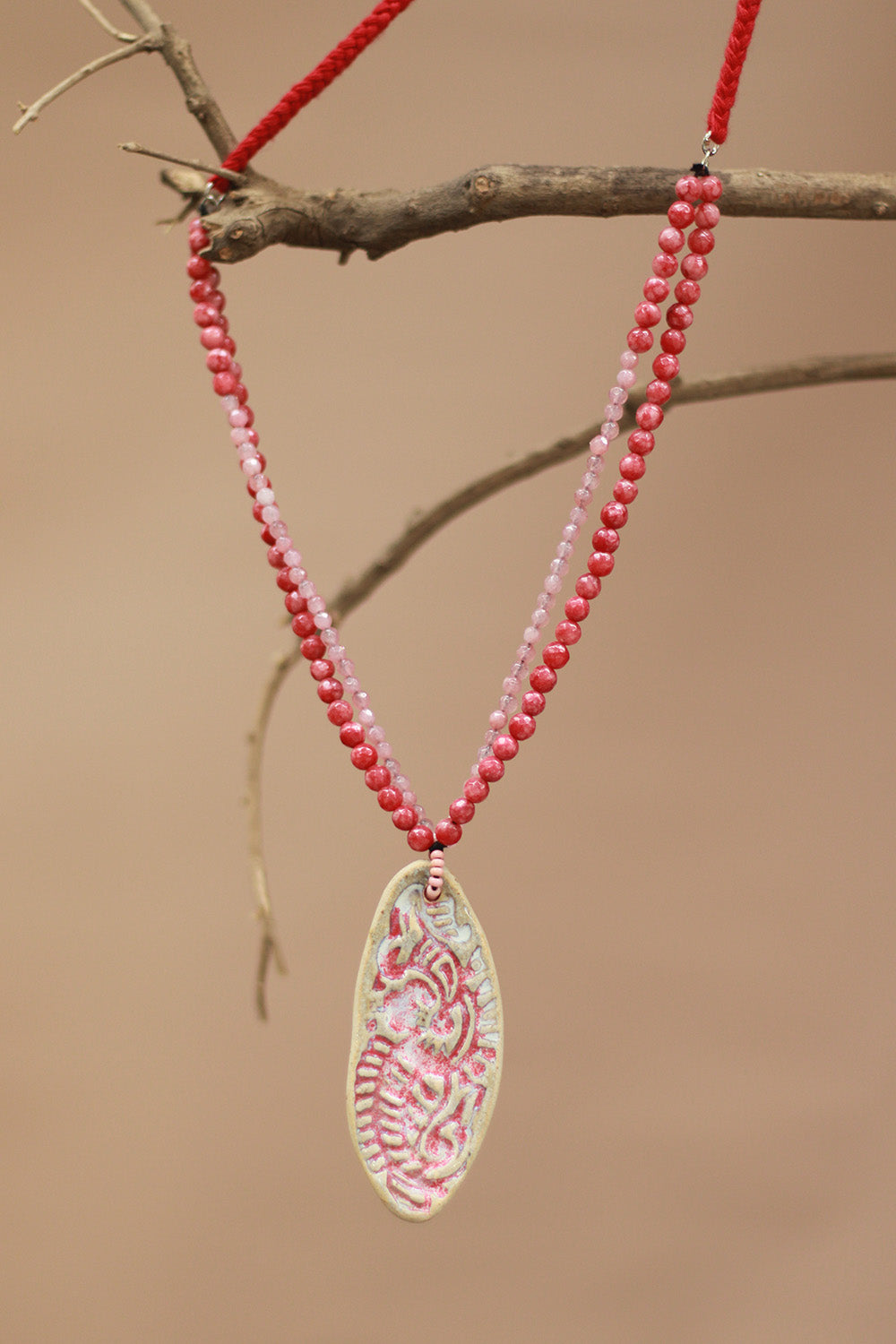 Ceramic Necklace | Coral