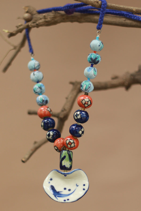 Ceramic Necklace | Cyan