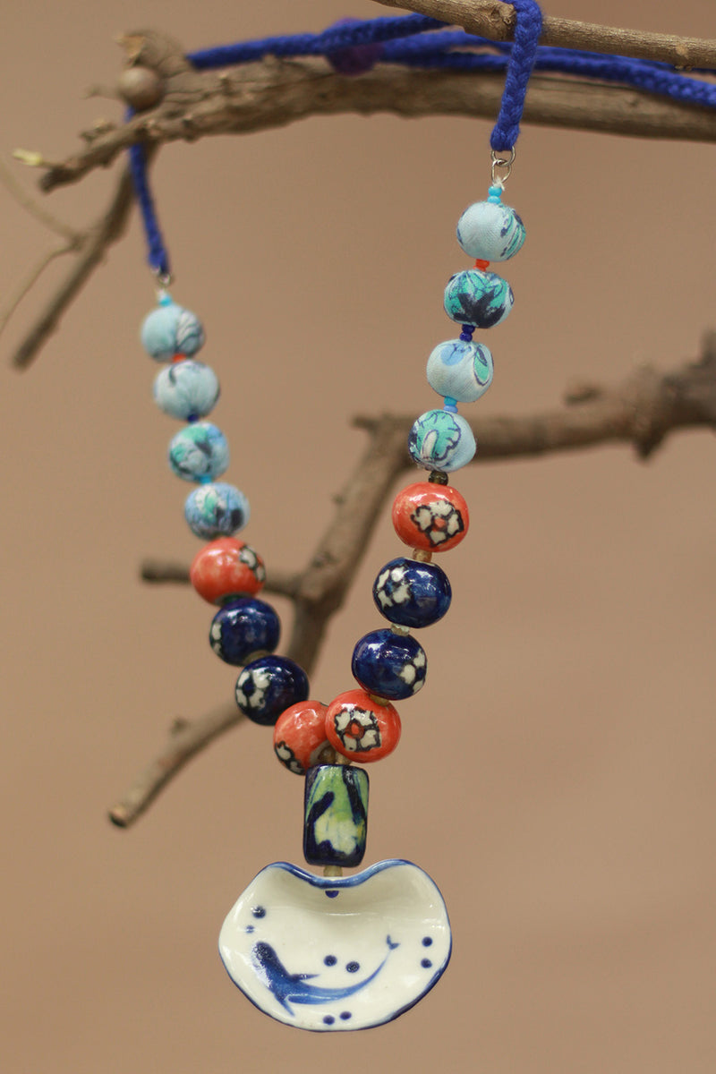 Ceramic Necklace | Cyan