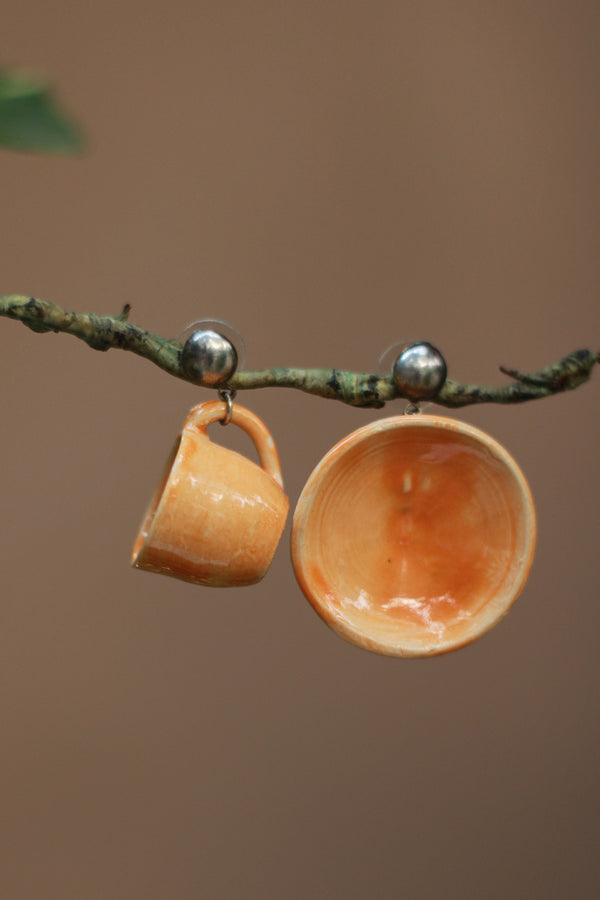 Sadhvi | Cup & Saucer Earrings | Mustard