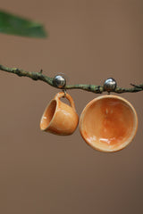 Sadhvi | Cup & Saucer Earrings | Mustard