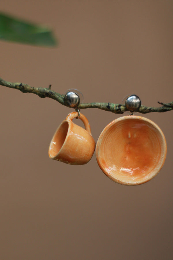 Sadhvi | Cup & Saucer Earrings | Mustard