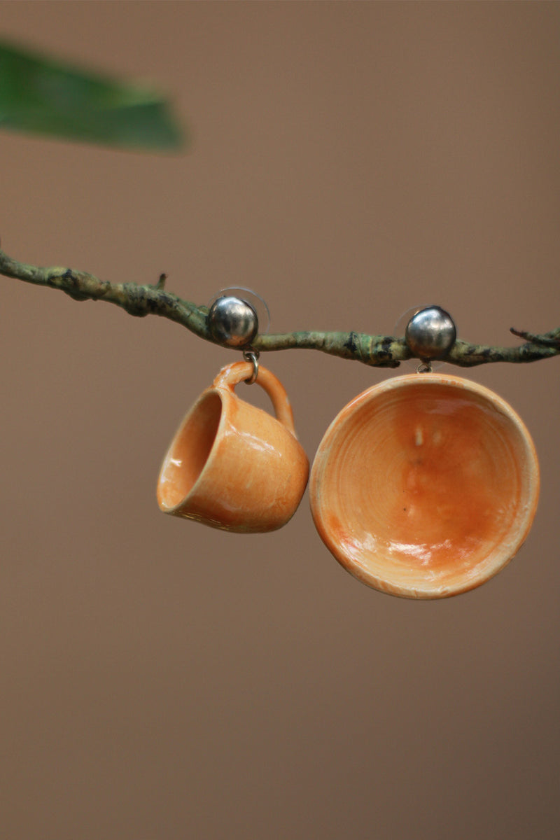 Sadhvi | Cup & Saucer Earrings | Mustard