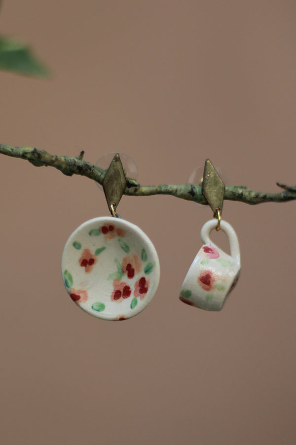 Sadhvi | Cup & Saucer Earrings | Cherries