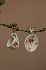 Sadhvi| Cup & Saucer Earrings | Owl