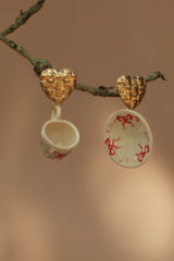 Sadhvi | Ceramic Cup & Saucer Earrings | Bows
