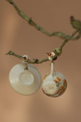 Sadhvi | Ceramic Cup & Saucer Earrings | Yellow Flowers