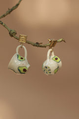 Sadhvi | Ceramic Cup Earrings | Avocado