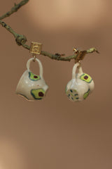 Sadhvi | Ceramic Cup Earrings | Avocado