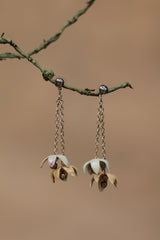 Sadhvi | Ceramic Double Bellflower Earrings | Orange