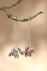 Sadhvi | Ceramic Double Bellflower Earrings | Mauve