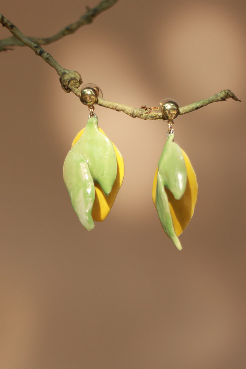 Sadhvi | Ceramic Lemon Earrings
