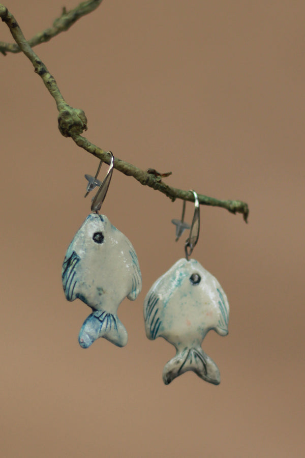 Sadhvi | Ceramic Fish Earrings
