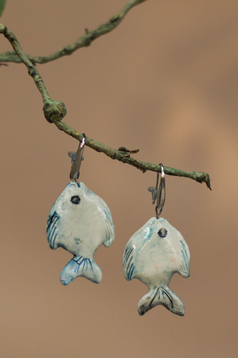 Sadhvi | Ceramic Fish Earrings