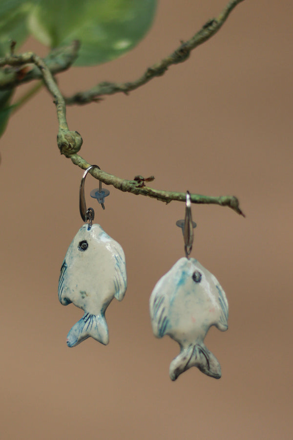 Sadhvi | Ceramic Fish Earrings