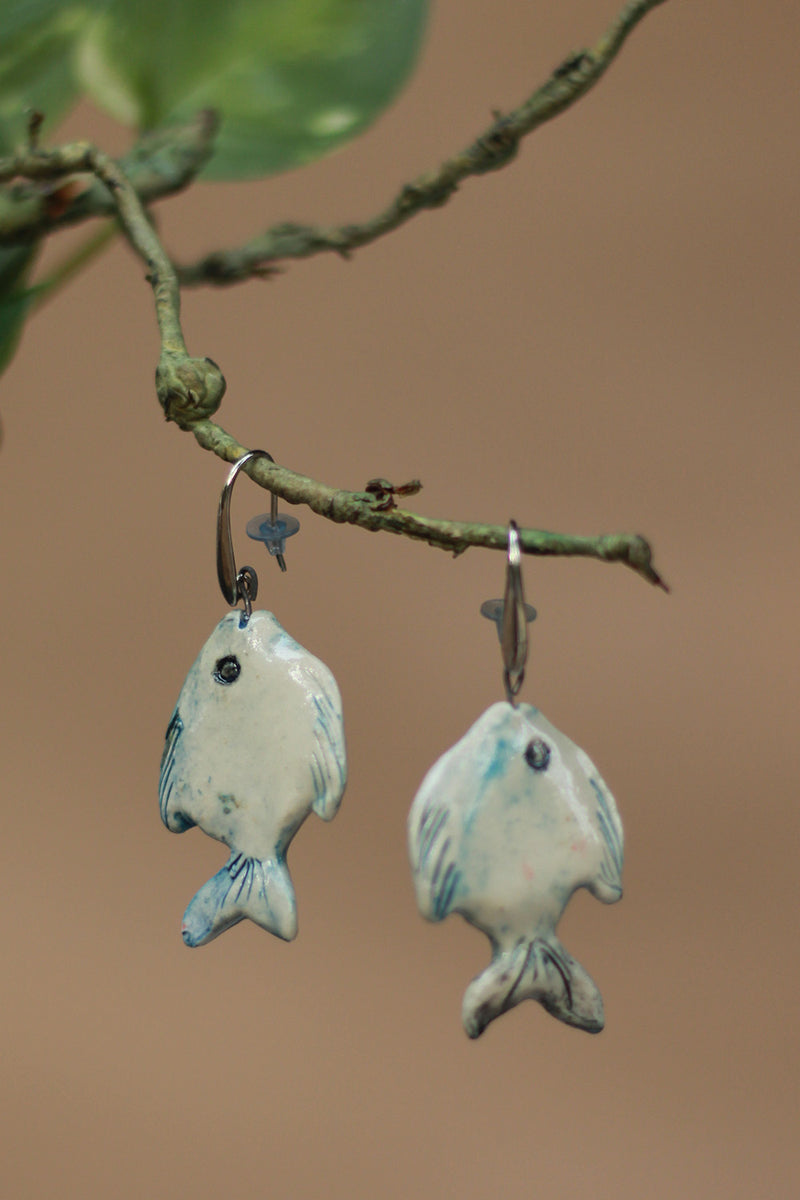 Sadhvi | Ceramic Fish Earrings