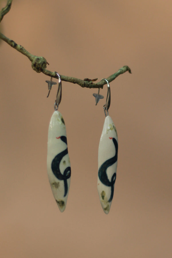Sadhvi | Ceramic Snake Earrings