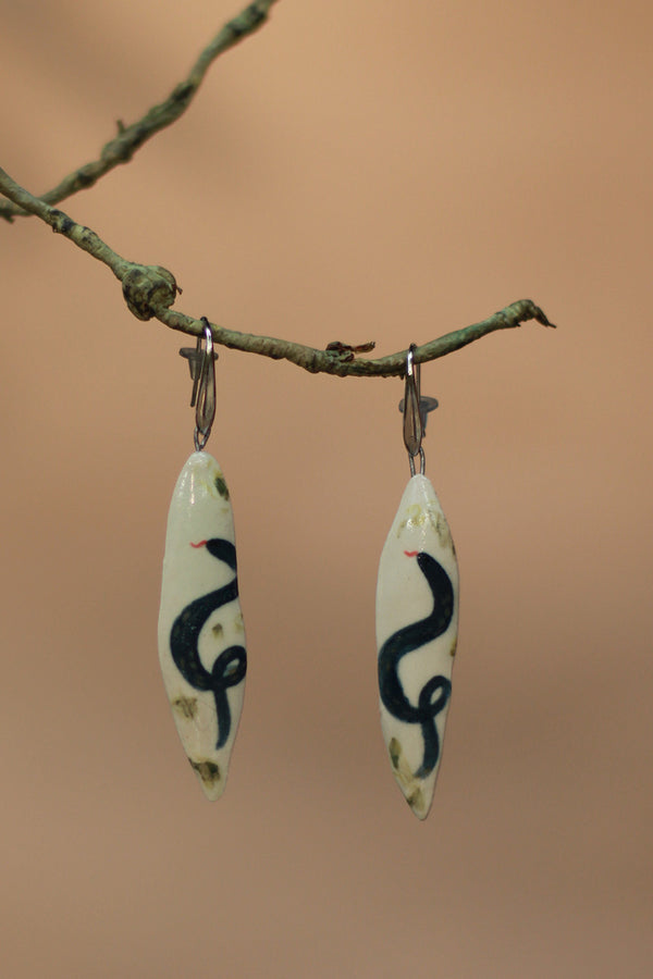 Sadhvi | Ceramic Snake Earrings