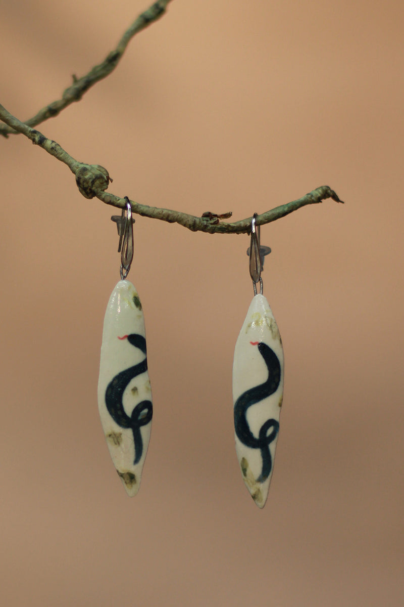 Sadhvi | Ceramic Snake Earrings