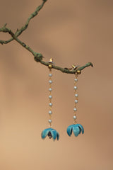 Sadhvi | Ceramic  Bellflower Earrings | Azure Blue