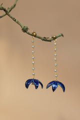Sadhvi | Ceramic  Bellflower Earrings | Deep Blue
