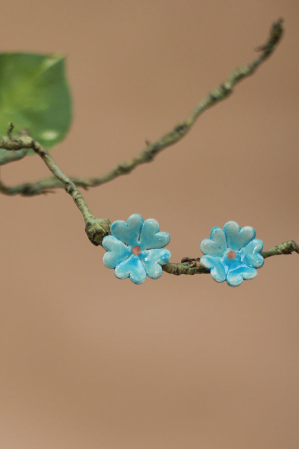 Sadhvi | Ceramic  Flower Earrings | Blue