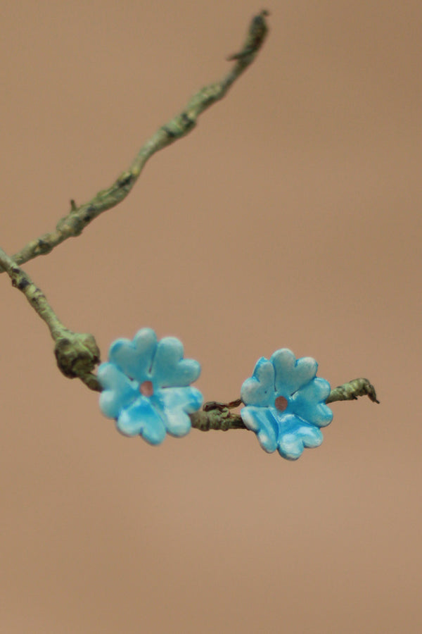 Sadhvi | Ceramic  Flower Earrings | Blue