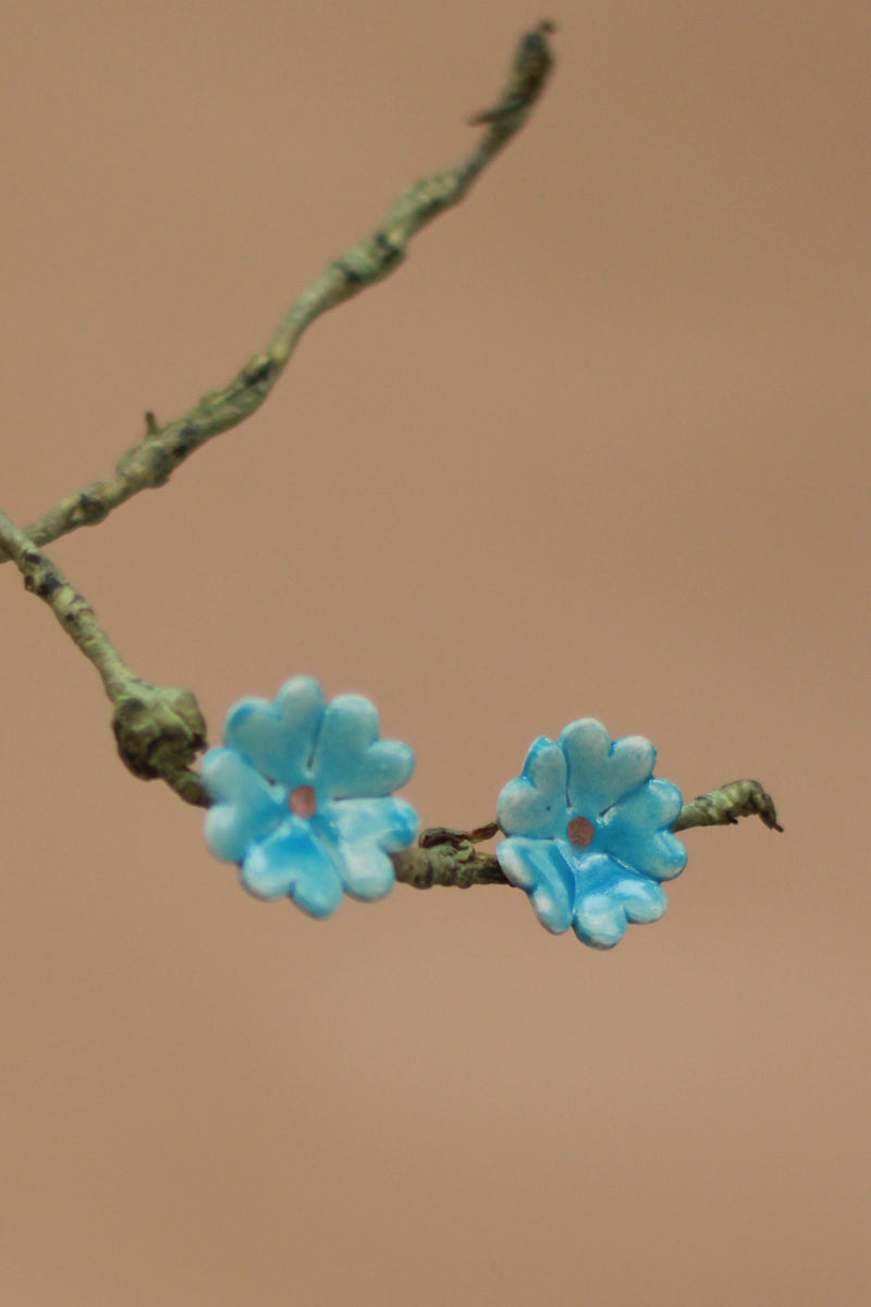 Sadhvi | Ceramic  Flower Earrings | Blue