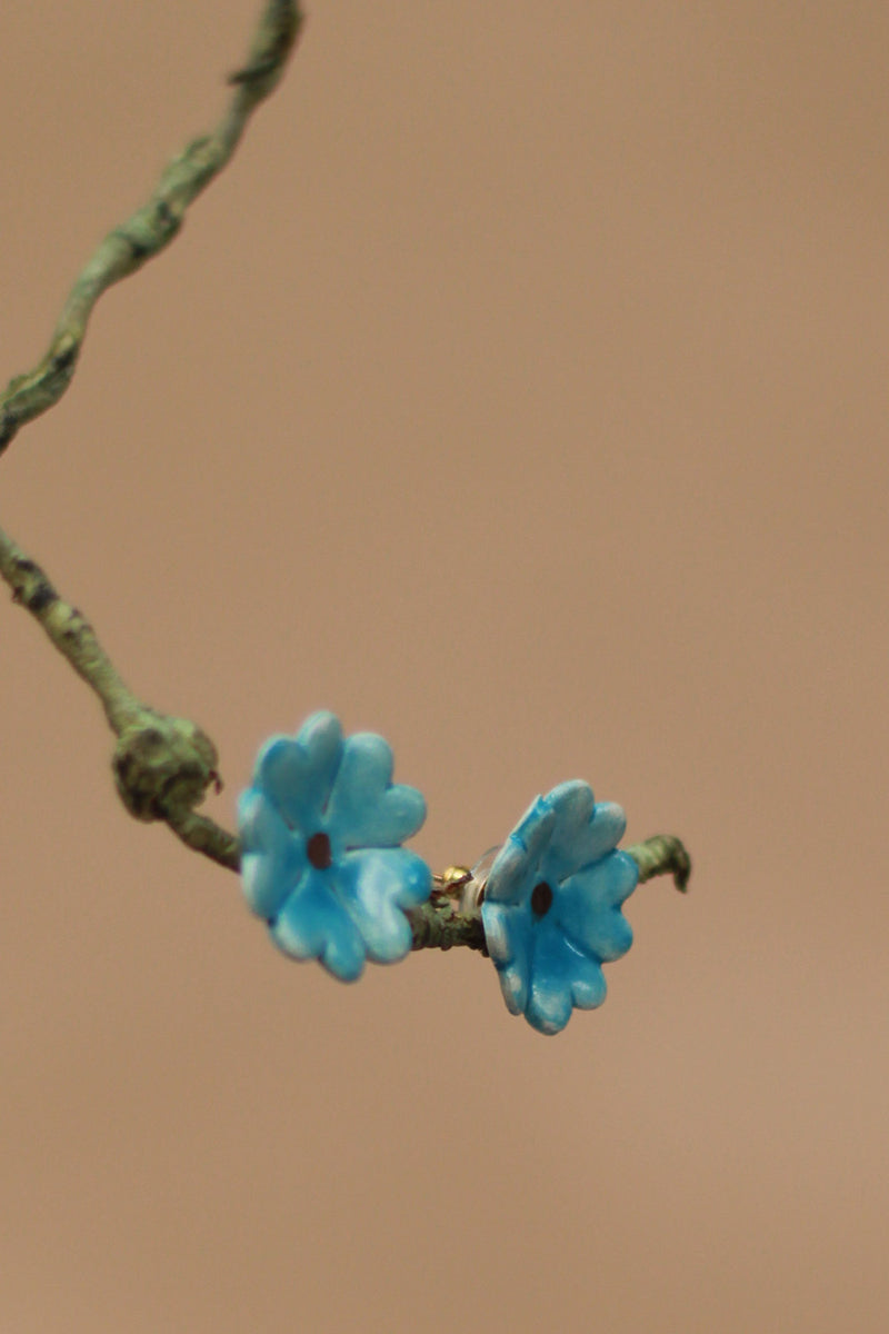 Sadhvi | Ceramic  Flower Earrings | Blue