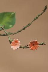 Sadhvi | Ceramic  Flower Earrings | Orange