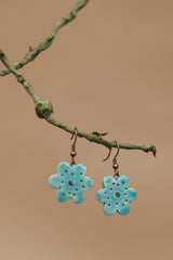 Sadhvi | Ceramic  Flower Earrings | Blue