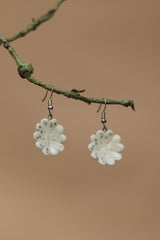 Sadhvi | Ceramic  Flower Earrings | Ivory