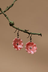 Sadhvi | Ceramic  Flower Earrings | Red