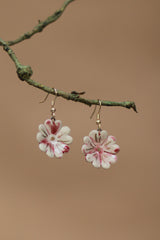 Sadhvi | Ceramic  Flower Earrings |  Pink