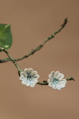 Sadhvi | Ceramic  Flower Earrings | Ivory