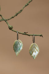 Sadhvi | Ceramic  Leaf Earrings | Green