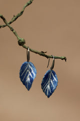 Sadhvi | Ceramic  Leaf Earrings | Blue