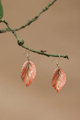 Sadhvi | Ceramic  Leaf Earrings | Orange