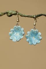 Sadhvi | Ceramic Flower Earrings | Turquoise Blue